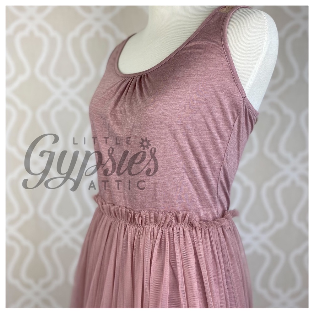 A’reve Dusty Rose Tulle Slip Dress - Picture 6 of 15